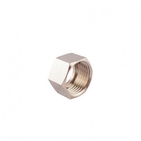 Hex nut 5/8" thread nickel-plate brass Python