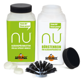 NU cleaning set: tablets, brush cleaner, brush head Spülboy
